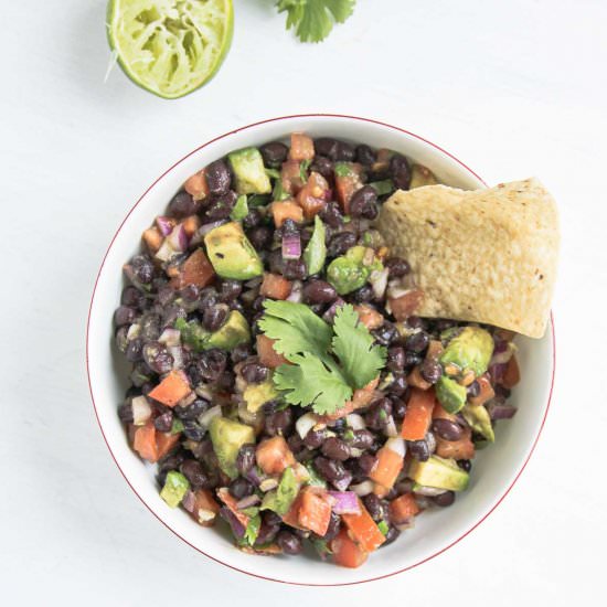 black bean dip with avocado - Recipe photo by infinebalance