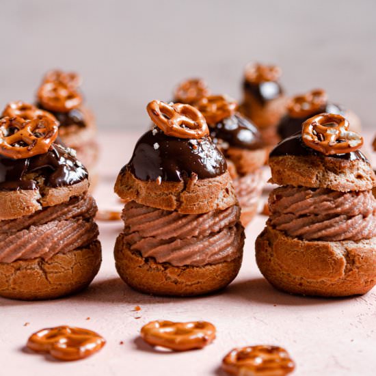 Pretzel cream puffs - Recipe photo by OneSarcasticBaker