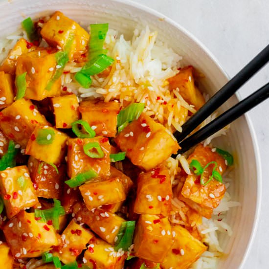 Easy Vegan Orange Chicken - Recipe photo by Zardyplants