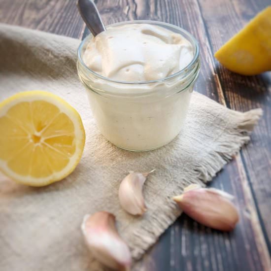 5 Minute Oil-Free Vegan Aioli - Recipe photo by No Sweat Vegan