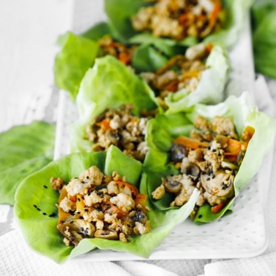 Teriyaki Chicken Lettuce Wraps - Recipe photo by basilanddill