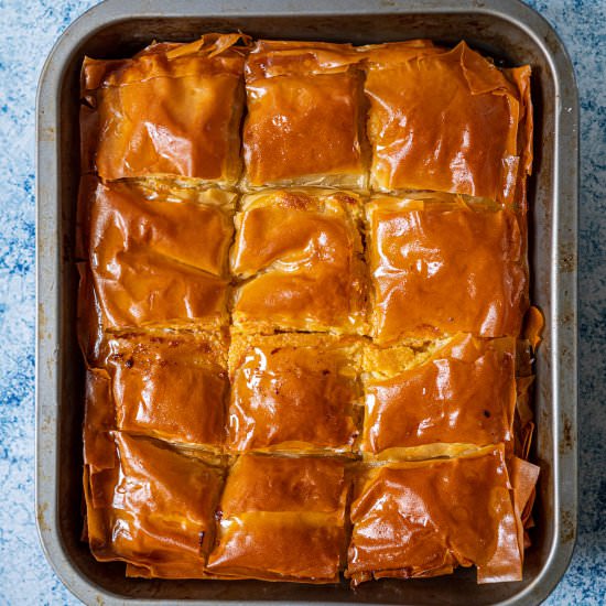 Galaktoboureko (Greek Custard Pie) - Recipe photo by skinnyspatula