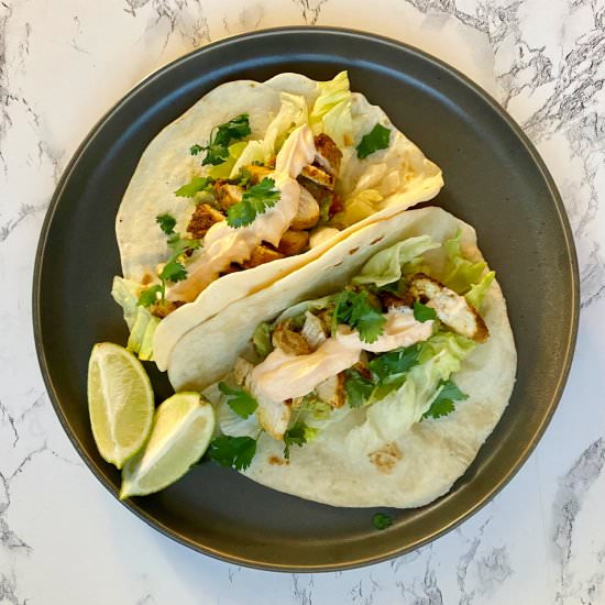 Seared Chicken Tacos - Recipe photo by MostlyMasala