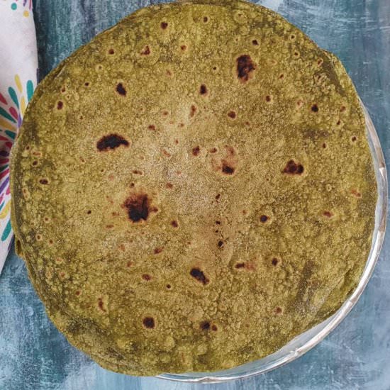 spinach phulka - Recipe photo by Mildlyindian