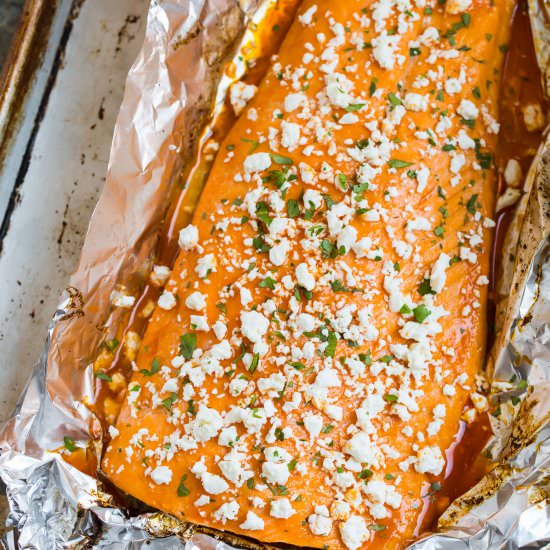 Buffalo Baked Salmon - Recipe photo by wellplated