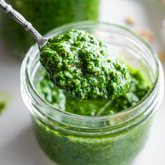 Basil Spinach Pesto - Recipe photo by foodfaithfitness