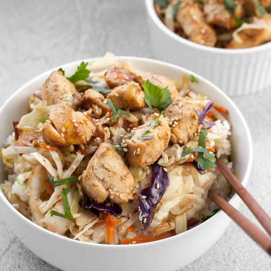 Egg Roll In A Bowl With Chicken - Recipe photo by thymeandjoy