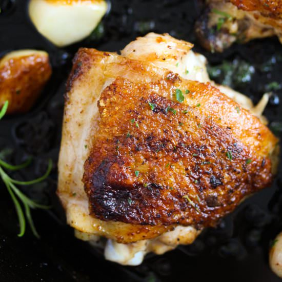Cast-Iron Chicken Thighs - Recipe photo by adinutza