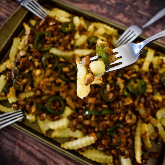 Texas Nacho Fries (Vegan) - Recipe photo by mealsandmilemarkers