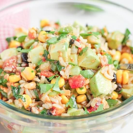 Cowboy Brown Rice Salad - Recipe photo by thehonoursystem
