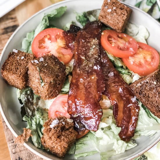 Candied Bacon BLT Panzanella Salads - Recipe photo by herlongwayhome