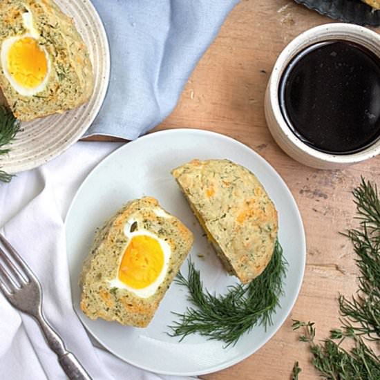 Hard-Boiled Egg + Cheddar Muffins - Recipe photo by fANNEtastic food