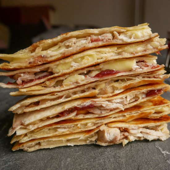 Turkey, Brie & Cranberry Quesadilla - Recipe photo by therarewelshbit