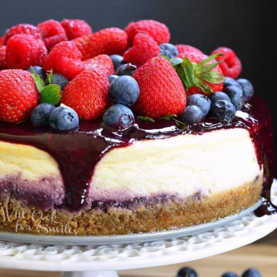 Mixed Berry Cheesecake - Recipe photo by WillCookForSmiles