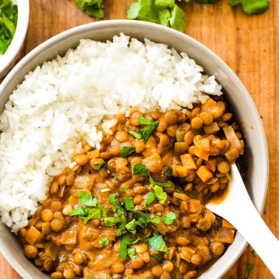 Easy Slow Cooker Lentil Curry - Recipe photo by felicialim