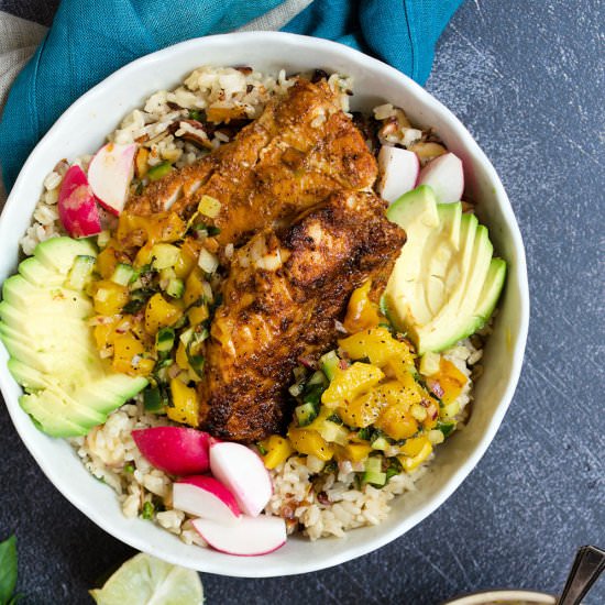 Fish taco bowls - Recipe photo by cherryonmysundae