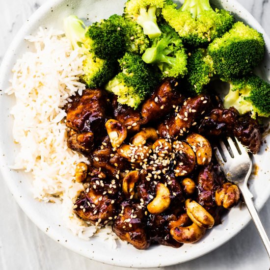 Sticky Cashew Chicken - Recipe photo by The Endless Meal