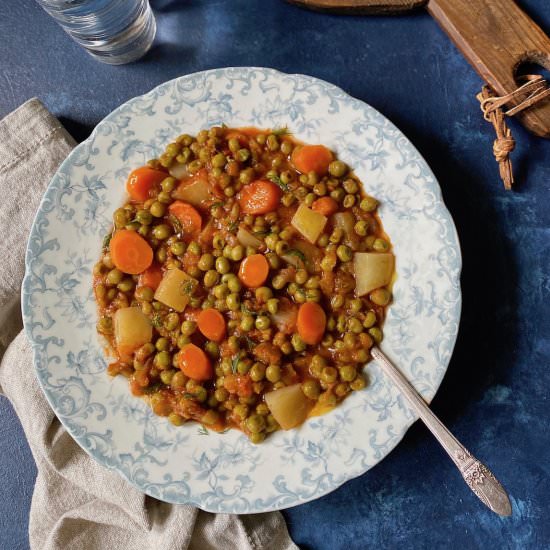 Greek Style Spring Peas & Potatoes - Recipe photo by marilenaskitchen