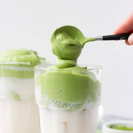 Vegan Dalgona Whipped Matcha Latte - Recipe photo by eatingbyelaine