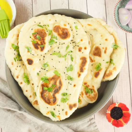 Easy Naan with Yeast - Recipe photo by MyIndianStove