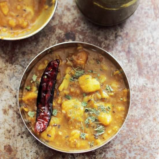 Potatoes Curry Without Tomatoes - Recipe photo by merrytummy