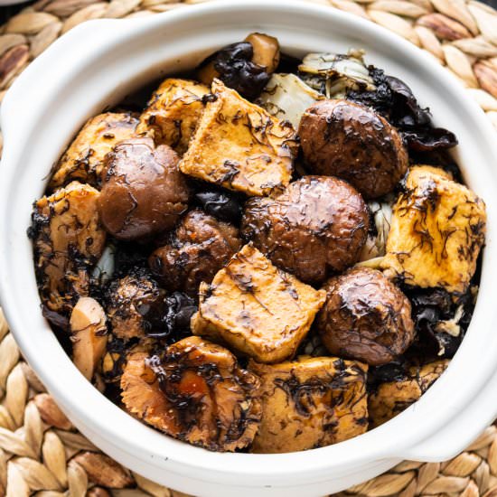 Braised Bean Curd with Mushrooms - Recipe photo by WokandKin