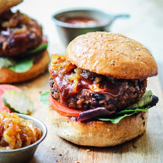 vegan bbq bean burgers - Recipe photo by Give it Some Thyme