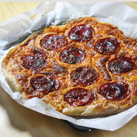 No-knead pizza - Recipe photo by hornoMX