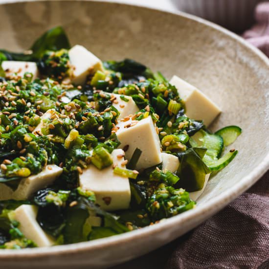 Tofu & Green Onion Salad - Recipe photo by ellielikes.cooking