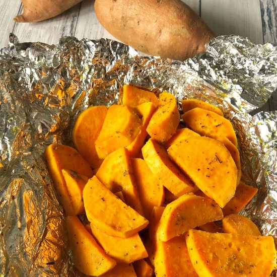 Grilled Sweet Potatoes in Foil - Recipe photo by Hoorah to Health