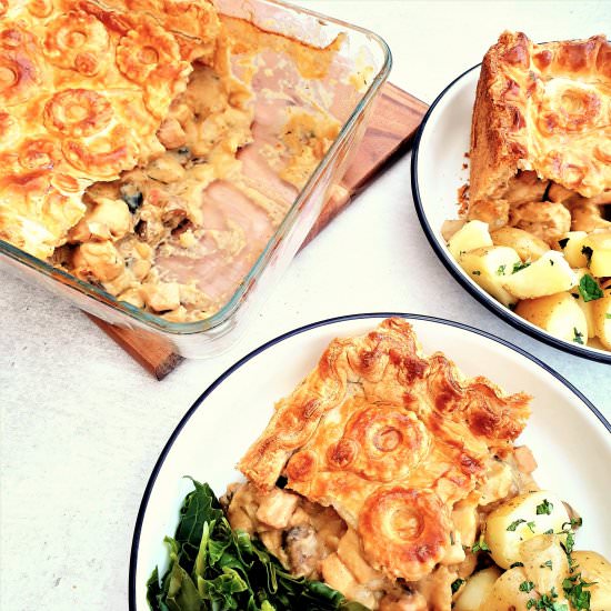 Chicken, Ham & Mushroom Pie - Recipe photo by FeastGloriousFeast