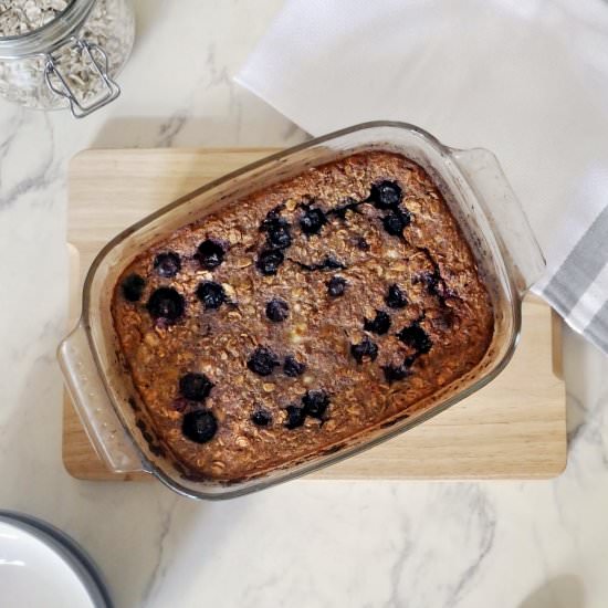 Baked Banana and Blueberry Oats - Recipe photo by heartandbowl