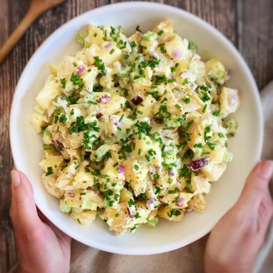 Easy Creamy Vegan Potato Salad - Recipe photo by No Sweat Vegan