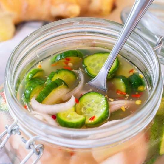 Sweet and Sour Pickled Cucumbers - Recipe photo by KlaraW