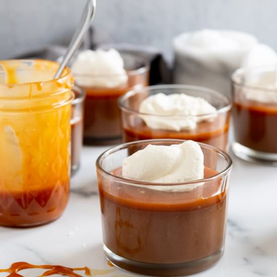 Chocolate Budino w/ Salted Caramel - Recipe photo by themarblekitchen