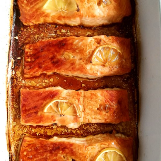 lemon garlic baked salmon - Recipe photo by Eats Delightful