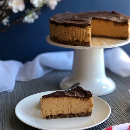 No bake chocolate PB cheesecake - Recipe photo by Once a Foodie