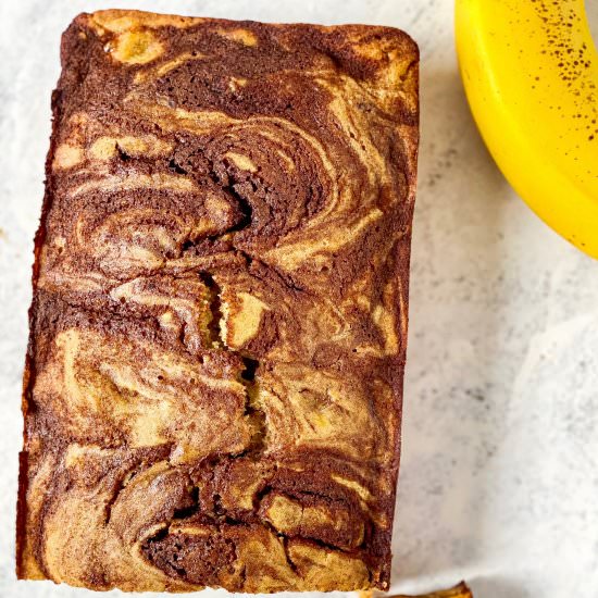 Marbled Maple Cinnamon Banana Bread - Recipe photo by Real Food with Sarah