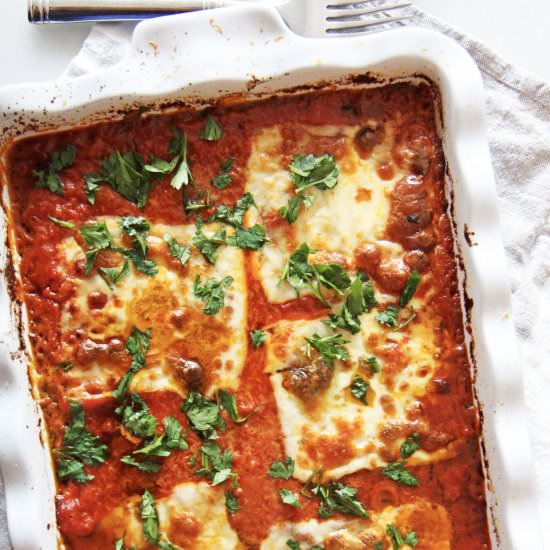 5 Ingredient Cheesy Lasagna Recipe - Recipe photo by Chop Happy