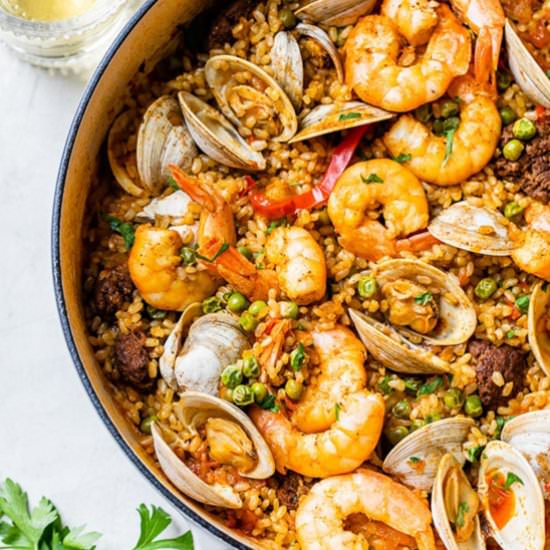 Weeknight Seafood Paella - Recipe photo by Skinnytaste