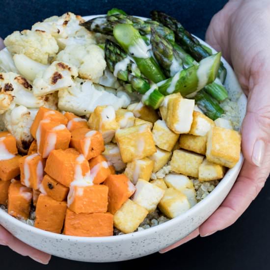 Vegan Buddha Bowl with Tahini Sauce - Recipe photo by Chef Molly