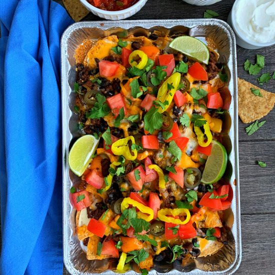 LOADED Grilled Camping Nachos - Recipe photo by agoudalife