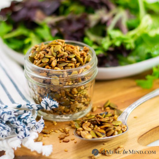 Sunflower Pumpkin Salad Topper - Recipe photo by a meal in mind