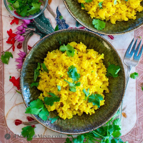 Coconut Milk Turmeric Rice - Recipe photo by a meal in mind