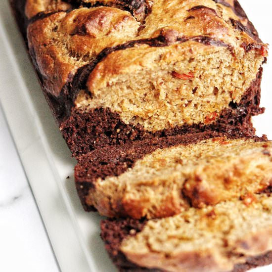 Chocolate Strawberry Banana Bread - Recipe photo by Donut Worry Be Healthy