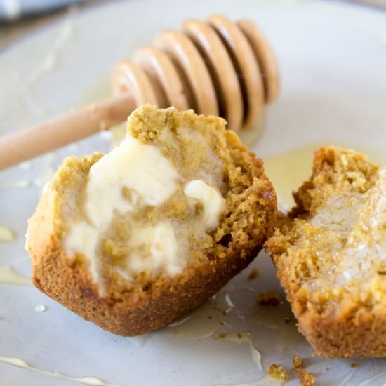 Honey Oat Flour Muffins - Recipe photo by Kelli @ Hungry Hobby
