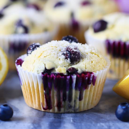 Gluten Free Lemon Blueberry Muffins - Recipe photo by Nataliewaybakes