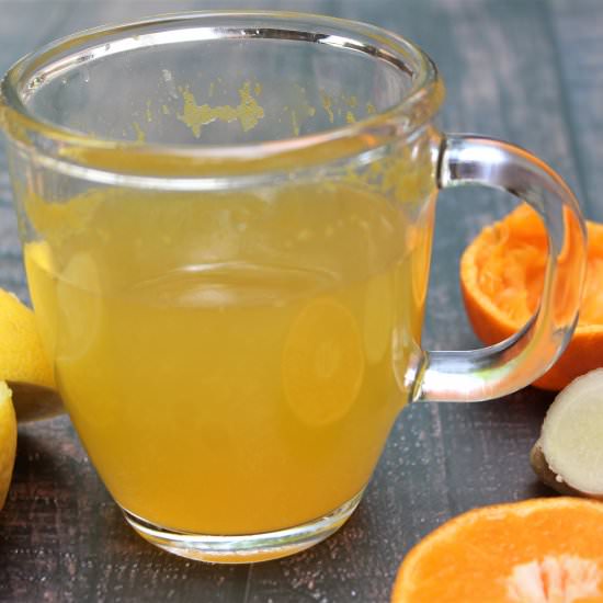 Homemade Ginger Tea with Citrus - Recipe photo by savorysaver