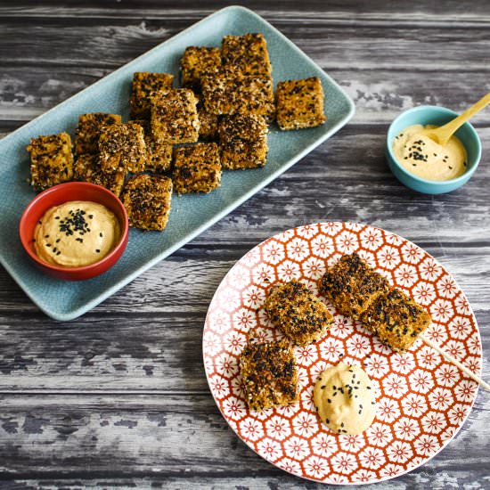 Coconut crusted tofu - Recipe photo by cookeatlivelove