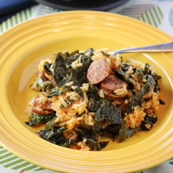 Rice with Andouille and Kale - Recipe photo by Food Gal